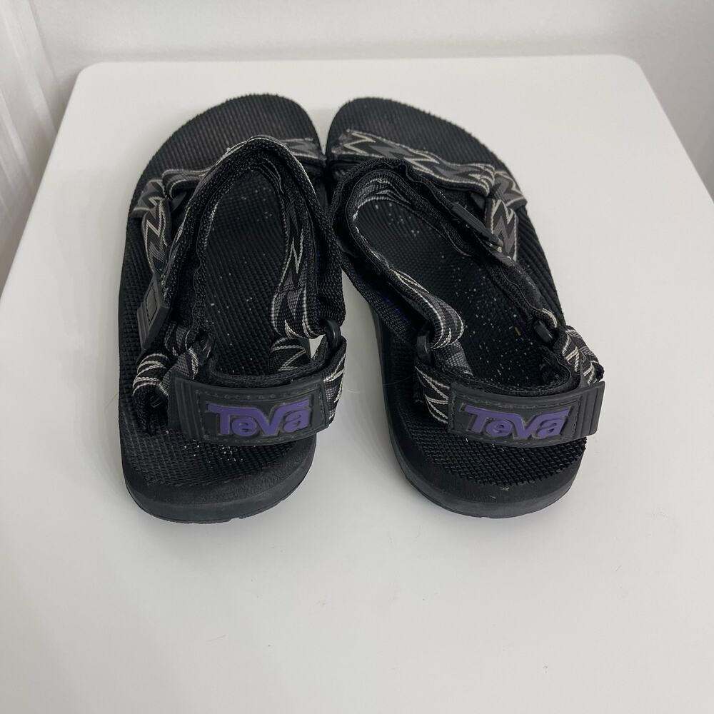 Teva Men’s Velcro Strappy Sandals Gray Zig-Zag Outdoors Hiking Sporty Sz 9 - Picture 2 of 6